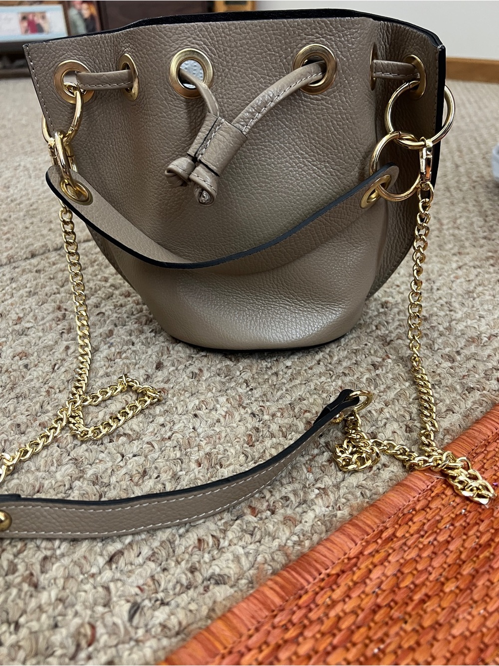 DV Divas Bag Italian Leather Mini Bucket Bag